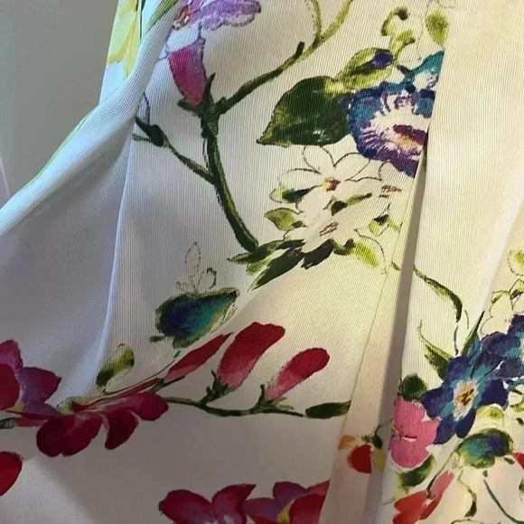 [14]Lauren Ralph Lauren Floral Print Sleeveless White A  Shape Dress - Picture 4 of 11